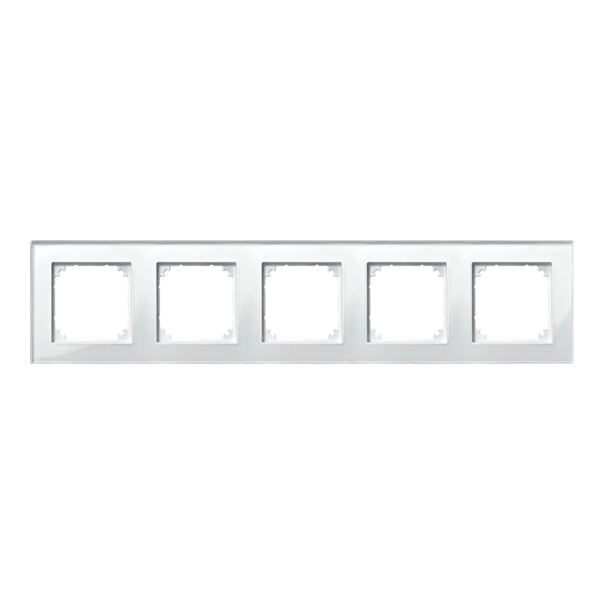Schneider Electric 489519 Merten System M, Beşli Çerçeve, Parlak Beyaz, M-Elegance Cam — üretici ürün görseli