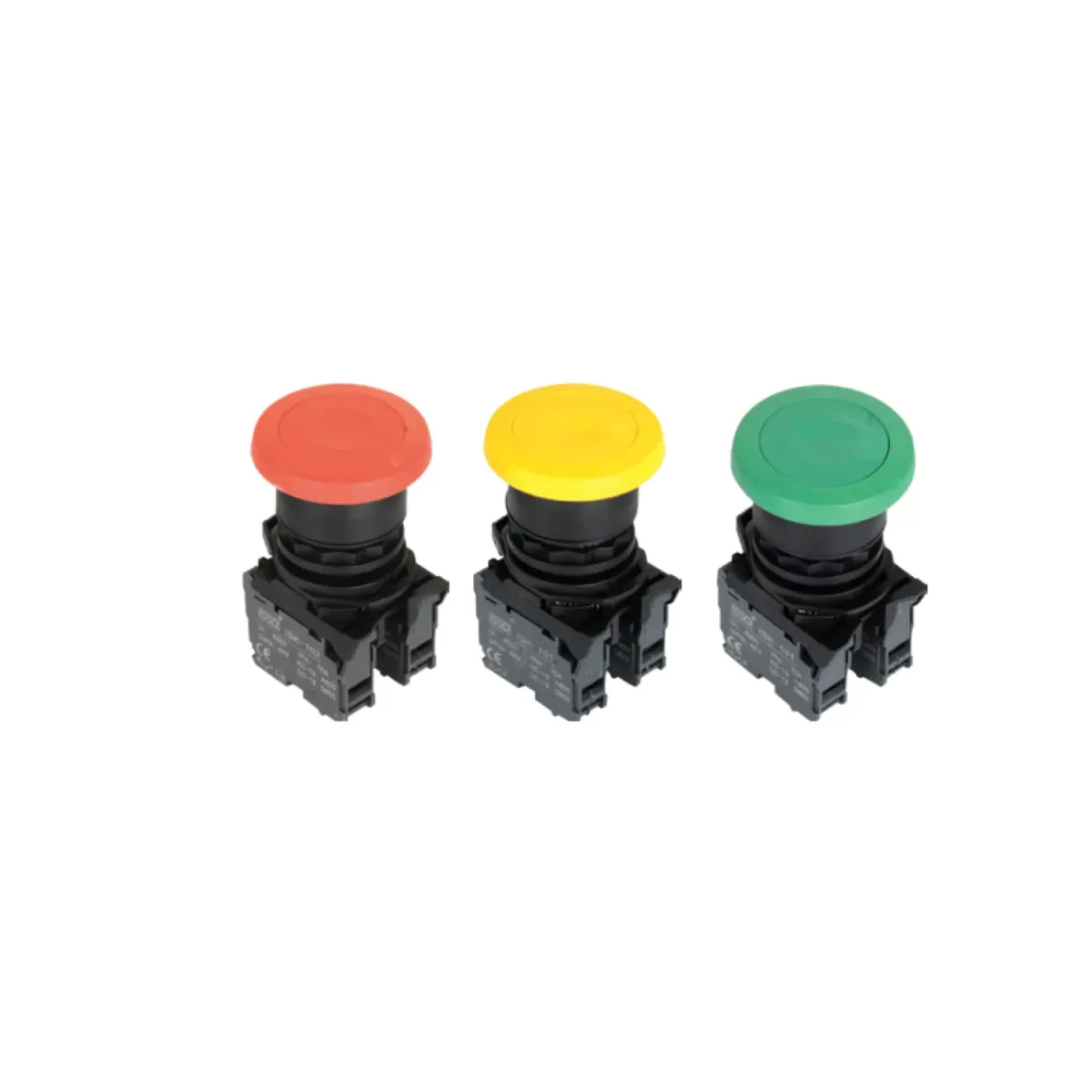 Isıso ISP-AC31 Mushroom-Head Push Button, Green, 1 NO, Plastic Series