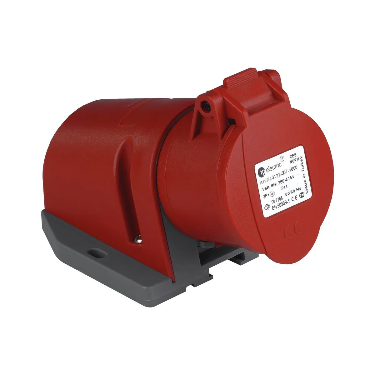 TP Elektrik 3022-307-0300-5h CEE 4x16A Wall Socket, IP 44, 5h