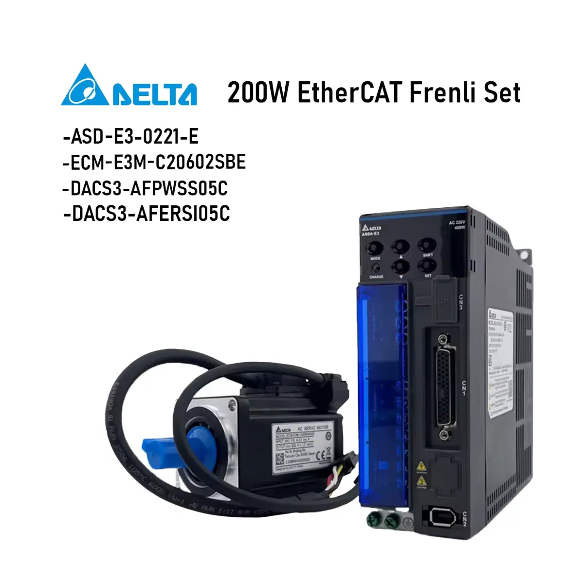 Delta ASDA-E3 Series 200W EtherCAT Set with Brake