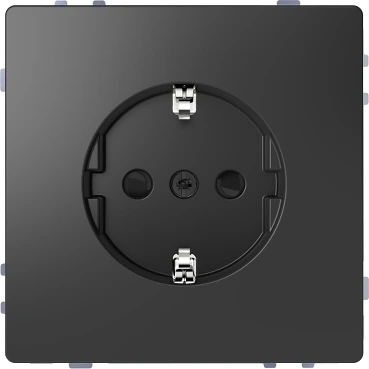 Schneider Electric MEG2400-6034 Merten System-D, Child-Safe Grounded Socket, Screw Connection, Anthracite
