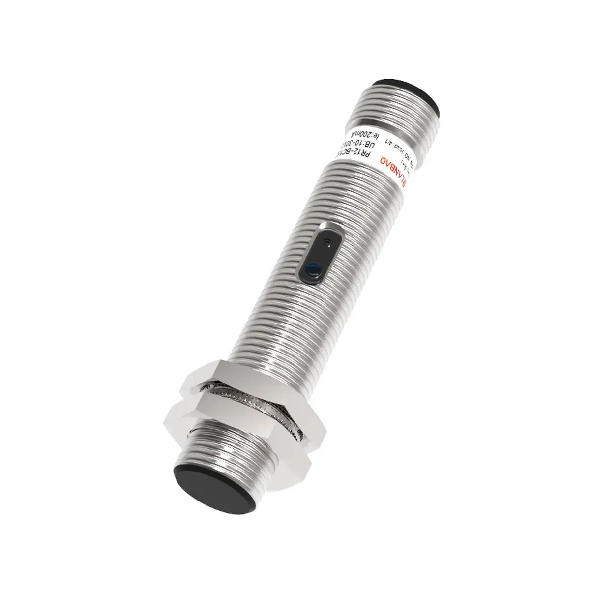 Lanbao PR12T-BC15DPR-E2 15cm Sensing Range, PNP NO+NC Output, M18 Diameter Diffuse Reflective Metal Photoelectric Sensor