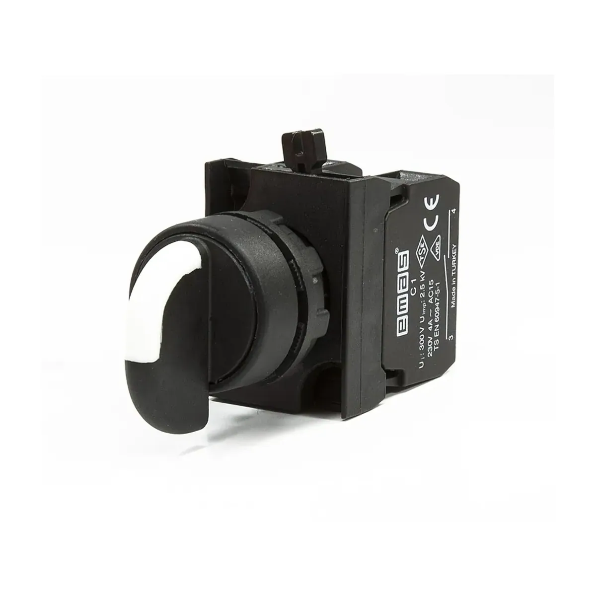 Emas CP Series Plastic Selector Single-Turn Push Button 2NO (II-0-I) 60° 22mm IP65