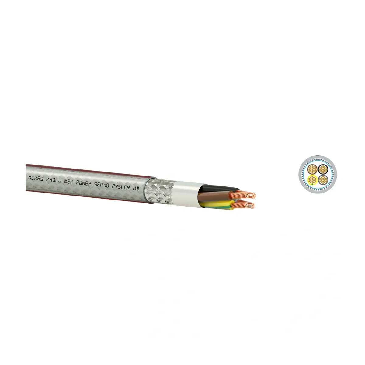 Mekas 2YSLCY-J 4x2,5 mm2 Ekranlı Servo Motor Güç Kablosu