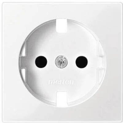Schneider Electric MEG2330-0319 Merten System M, Child-Safe Grounded Socket Rocker Cover, Polar White