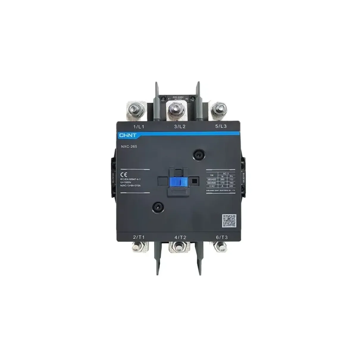 Chint NXC-265 220V AC Bobinli 3 Kutup 265A 2NO+2NC Yardımcı Kontaklı Kontaktör 132 KW