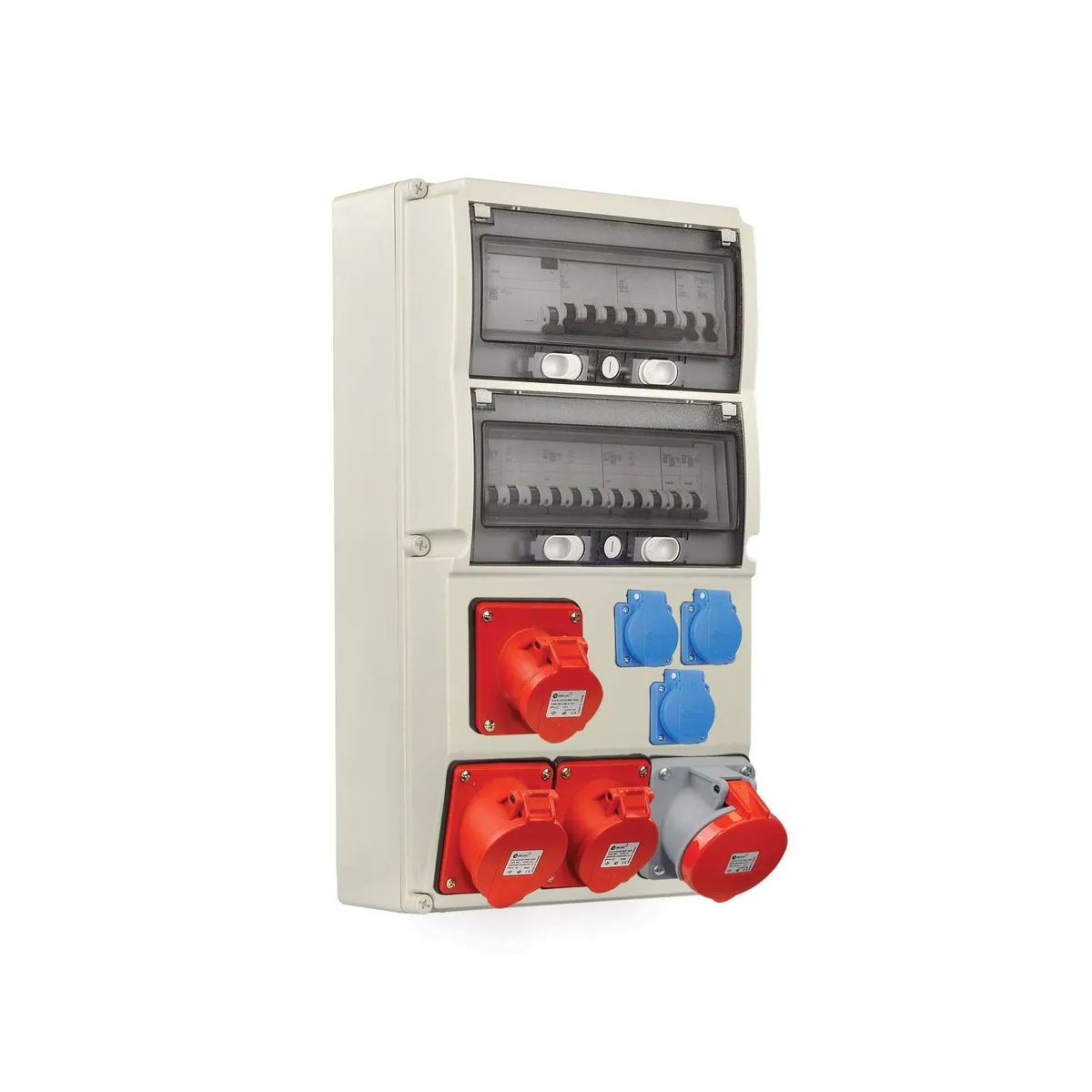 TP Elektrik 3379-003-5273 300x540 Priz Montajlı Kombinasyon Kutusu, 5x16A ve 5x32A ve 5x63A Prizli, Sigortalı, Kaçak Akımlı, Kablajlı, IP 66