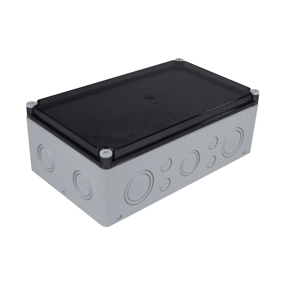TP Elektrik 3310-270-0100 Junction Box 180x300x110 (14 Outlets) - Transparent - Screw-On Cover (Sealed - with Mounting Feet), IP 67