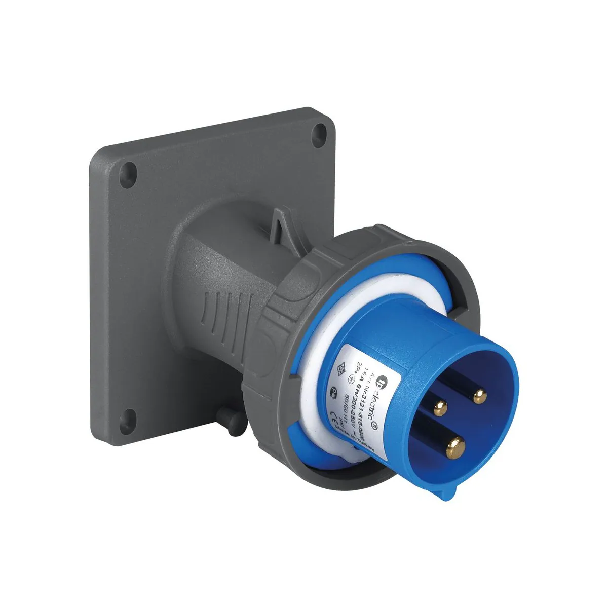 TP Elektrik 3025-318-0900 CEE 3x32A Machine Plug (angled) (85x85), IP 67, 6h