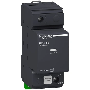 Schneider Electric 16649 Fixed and Cartridge type LV Surge Arrester, PRD1 35R Master 1P 440V
