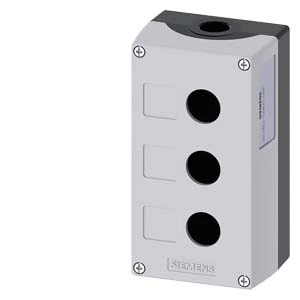 Siemens 3SU1853-0AA00-0AB1 Enclosed Control Push Button Metal 3-hole empty enclosure