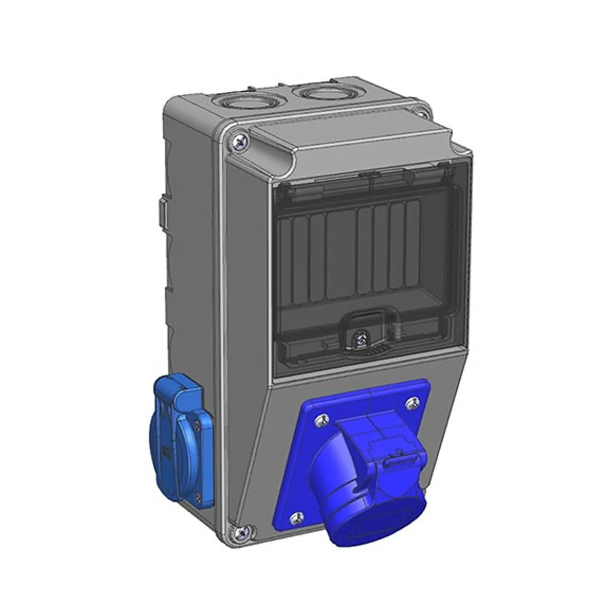 Mete Enerji 70025050B002 1 adet 3x16A IP44 Eğik Makine Prizi Önde + 2 adet 1x16A IP44 Pano Prizi Yanda