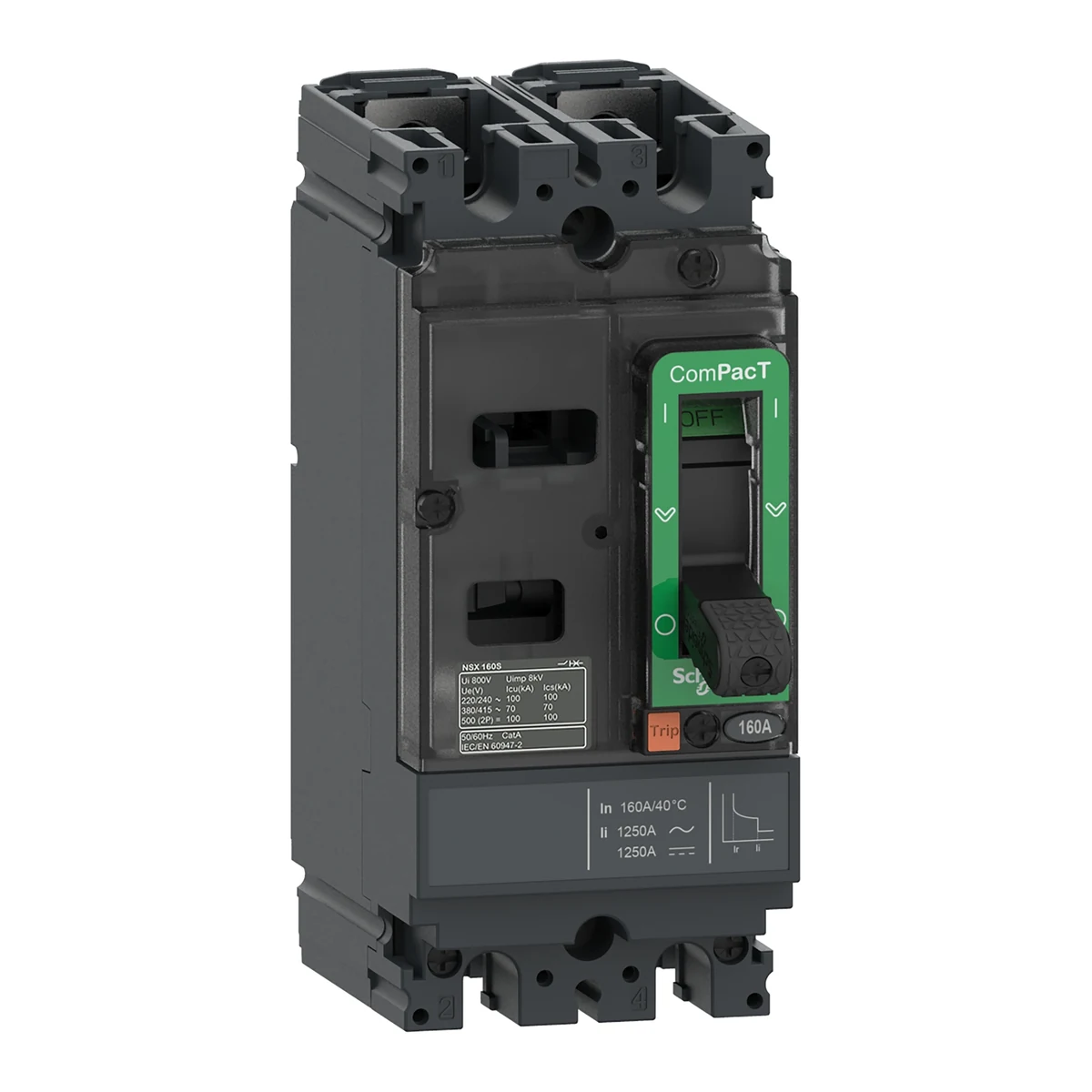 Schneider Electric C10S2TM040 DC Devre Kesici NSX100S 40A 2P 100KA AC/DC — üretici ürün görseli