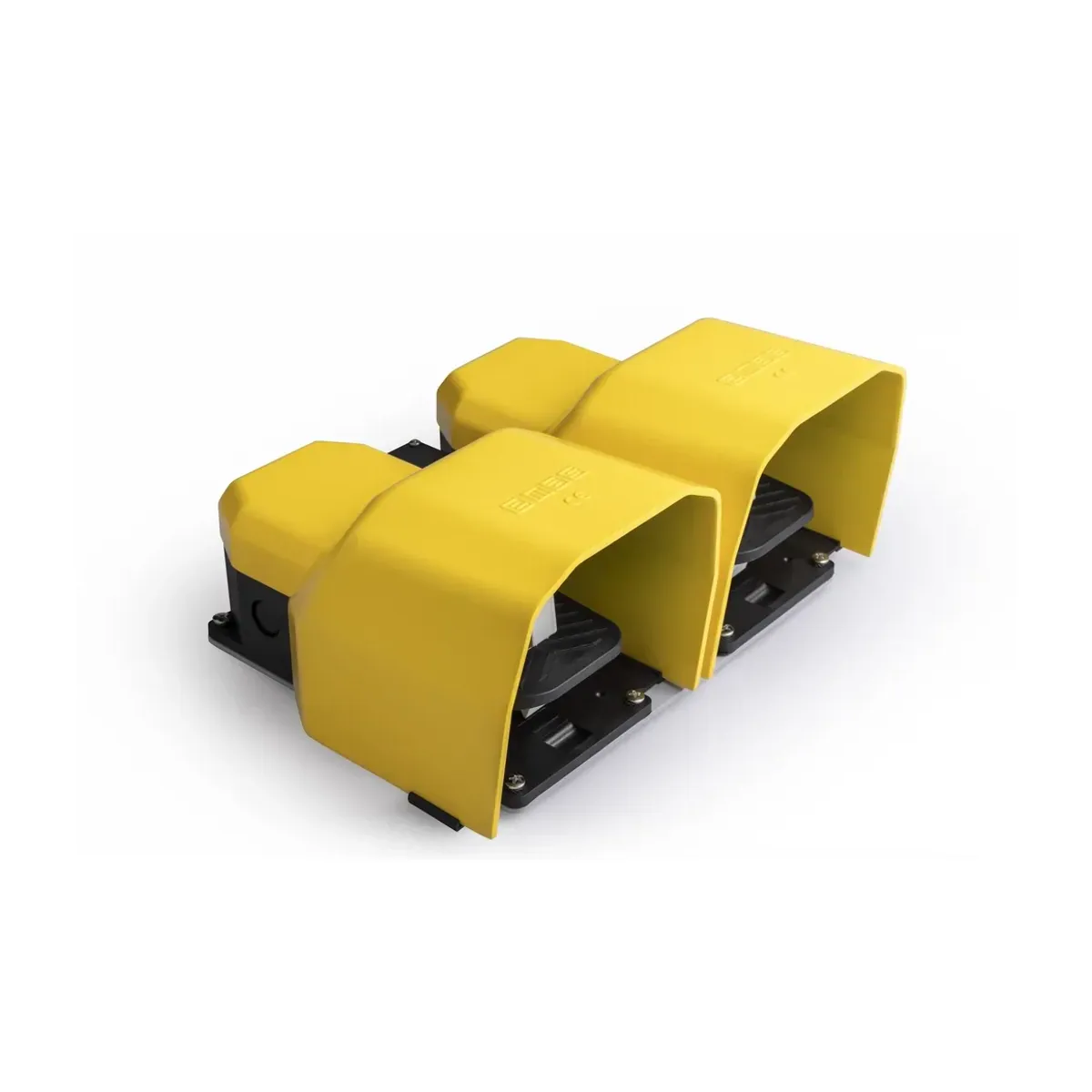Emas PDK Serisi Metal Korumalı Çiftli (1NO+1NC)+(1NO+1NC) Taşıma Kol Delikli Sarı Plastik Pedal PDKA22BB10
