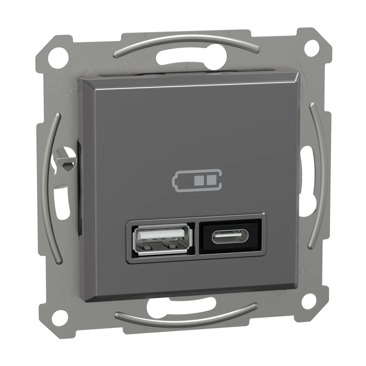 Schneider Electric EPH2700571 USB Socket, 21W, dual, Type A+C, anthracite