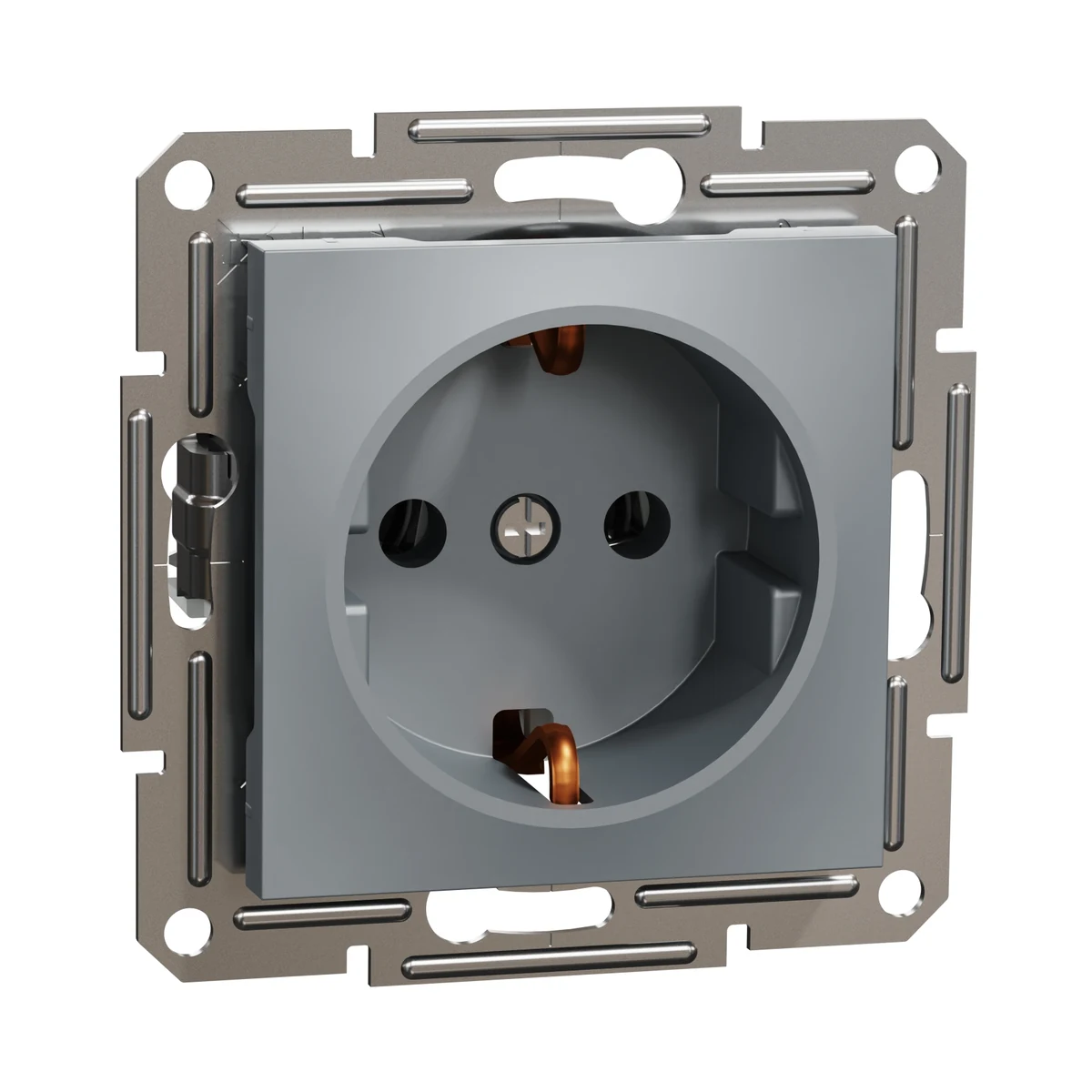 Schneider Electric EPH2900162 Asfora Grounded Socket Steel
