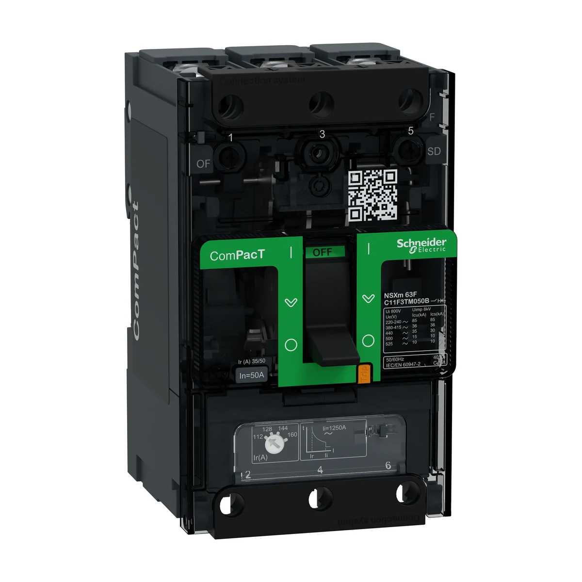 Schneider Electric C11F3TM050B ComPacT NSXm 36kA TM50D 3P busbar — üretici ürün görseli