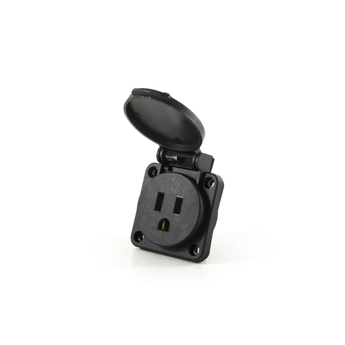 Emas 2P+E Panel-Mount Socket 16A Black American Panel-Mount EPRUS1H