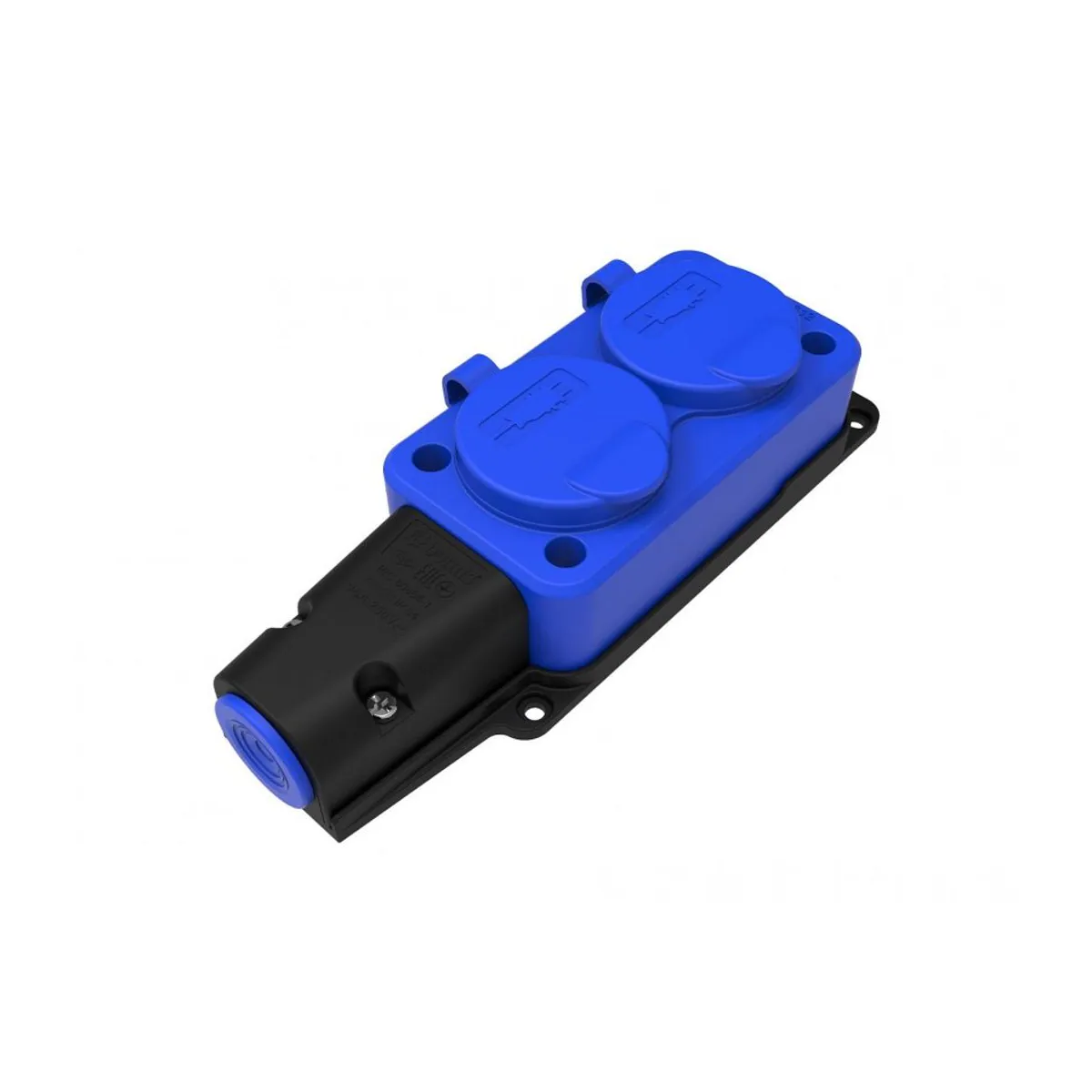 Bemis BV2-1402-3612 Rubber 2-Gang Socket (Blue) 16 A 2P+E IP54