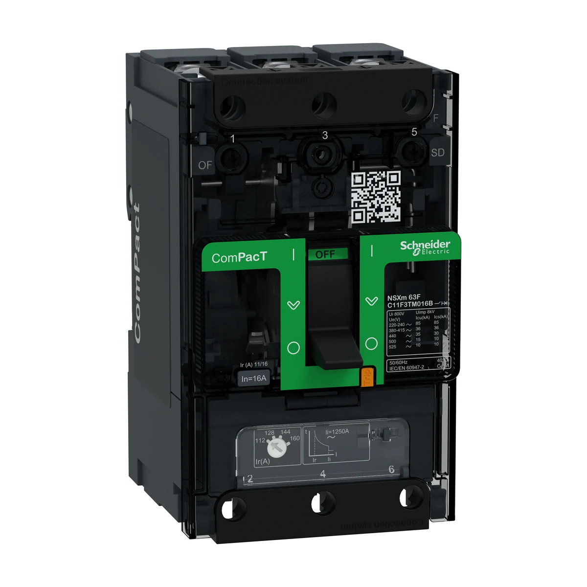 Schneider Electric C11F3TM016B ComPacT NSXm 36kA TM16D 3P busbar — üretici ürün görseli