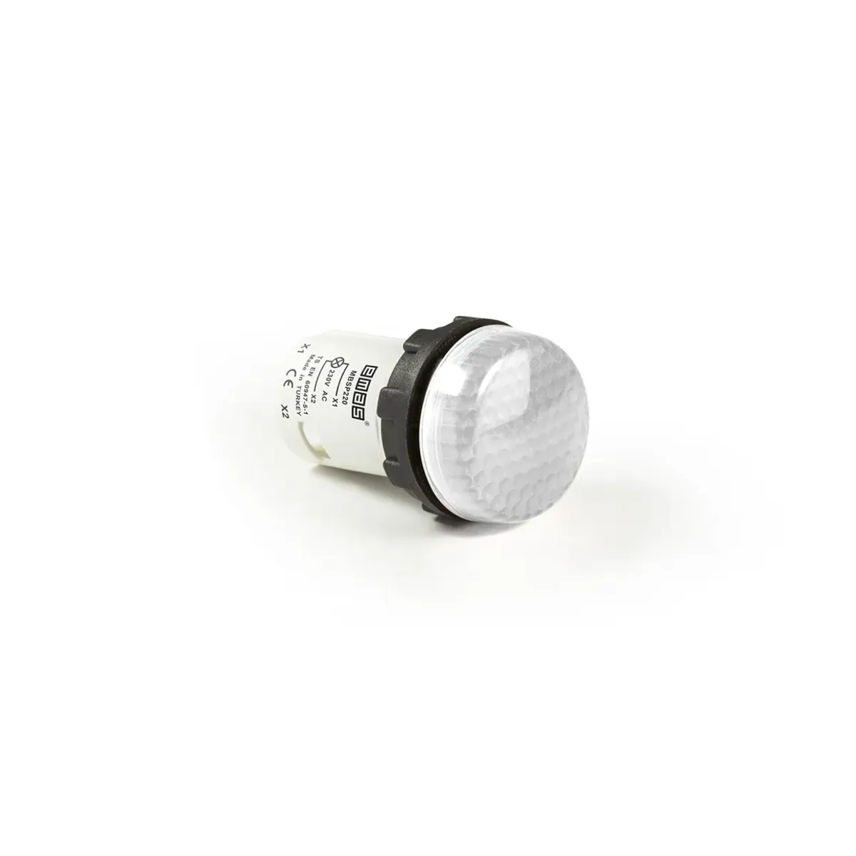 Emas MB Series Plastic LED Honeycomb Lens Monoblock Round 220V AC White 22mm Pilot Light IP50