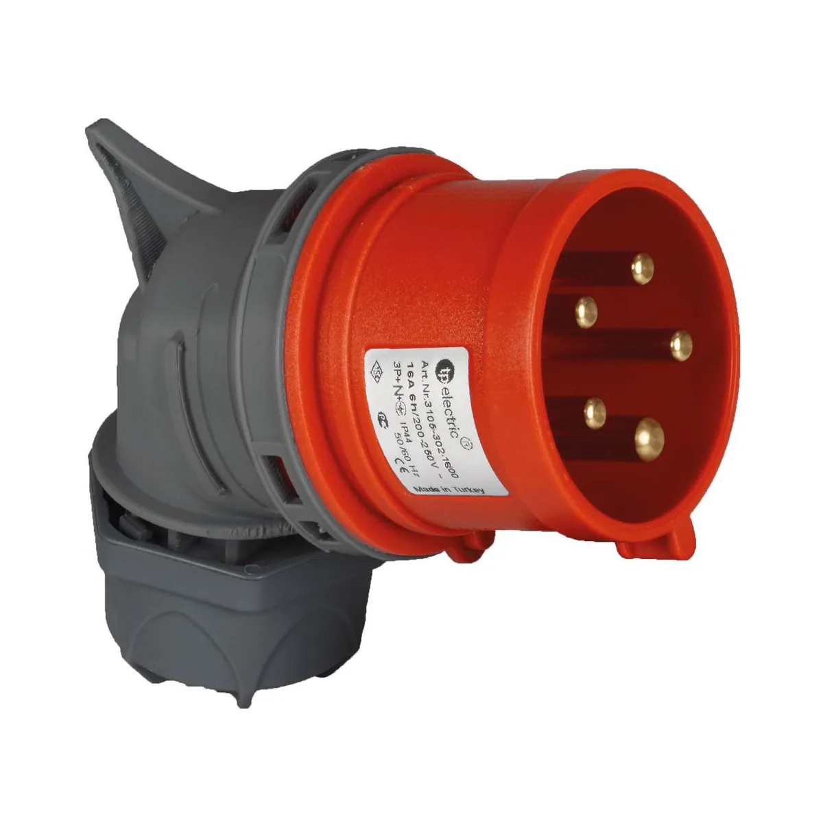 TP Elektrik 3005-302-1600 CEE 5x16A Angled Plug, IP 44, 6h