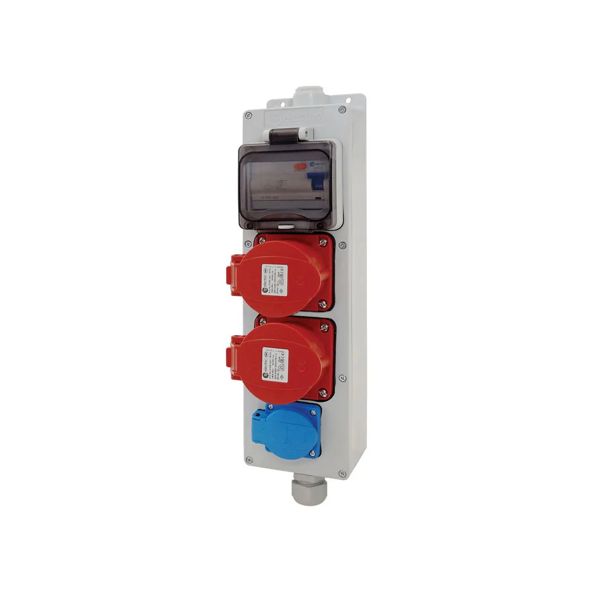 TP Elektrik 3645-551-0600 CEE Group Socket (5x16Ax2)+(1x16A) with Residual Current Protection, IP 44