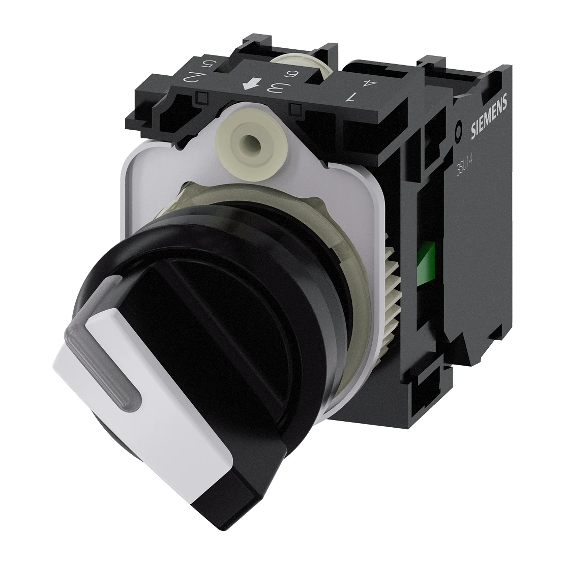 Siemens 3SU1100-2BF60-1MA0 Control Push Button 0-1 position illuminable maintained latching push button 1NO/1NC
