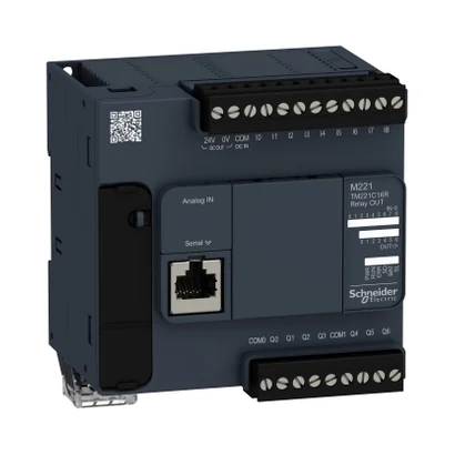 Schneider Electric TM221C16R M221 PLC, 9 DI, 7 DO Relay — üretici katalog görseli