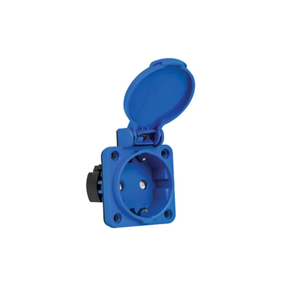 Mete Enerji 404066SB06 1x16A Panel Socket Child-Protected Bottom Side Entry Blue