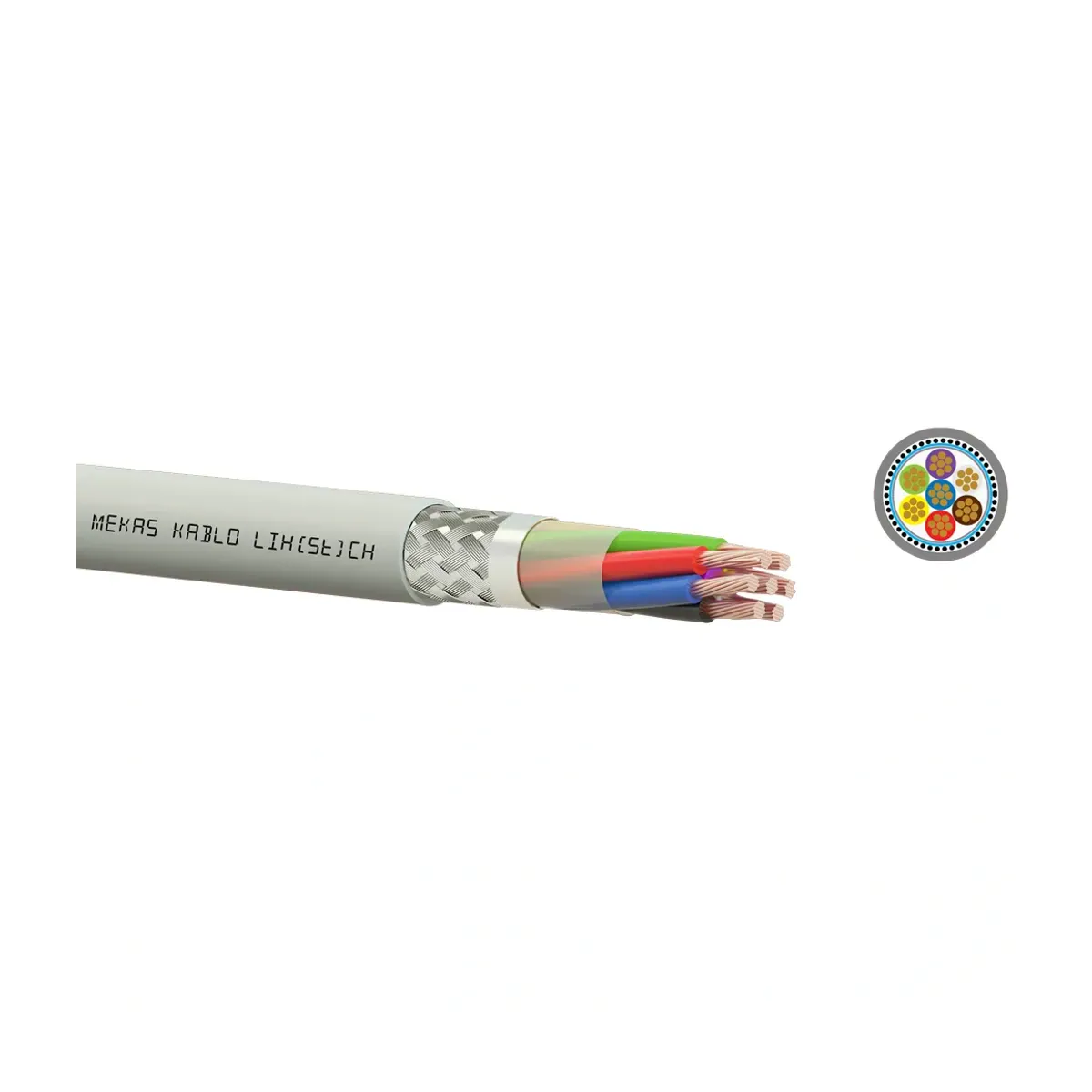 Mekas 7x1 mm2 LIH(St)CH Halogen-Free Shielded Signal Cable