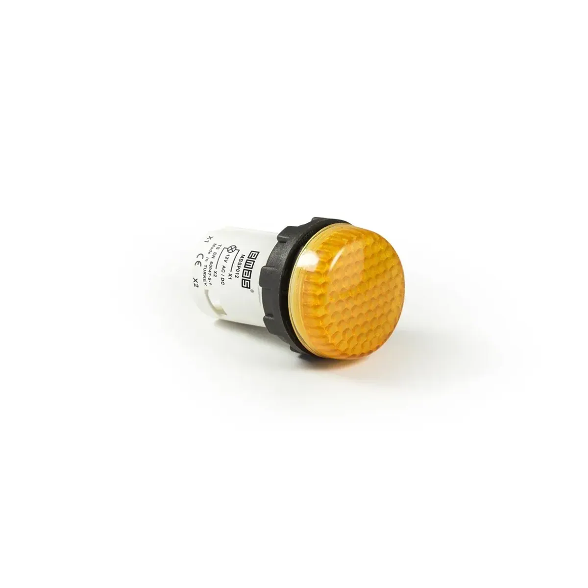 Emas MB Series Plastic LED Honeycomb Glass Monoblock Round 12V AC/DC Yellow 22mm Pilot Light IP50