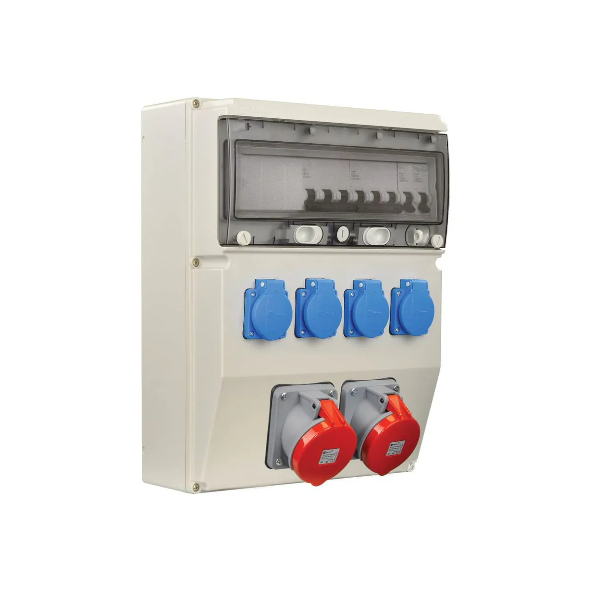 TP Elektrik 3369-004-3320 300x400 Priz Montajlı Kombinasyon Kutusu, 5x63A ve 1x16A Prizli, Sigortalı, Kablajlı, IP 66