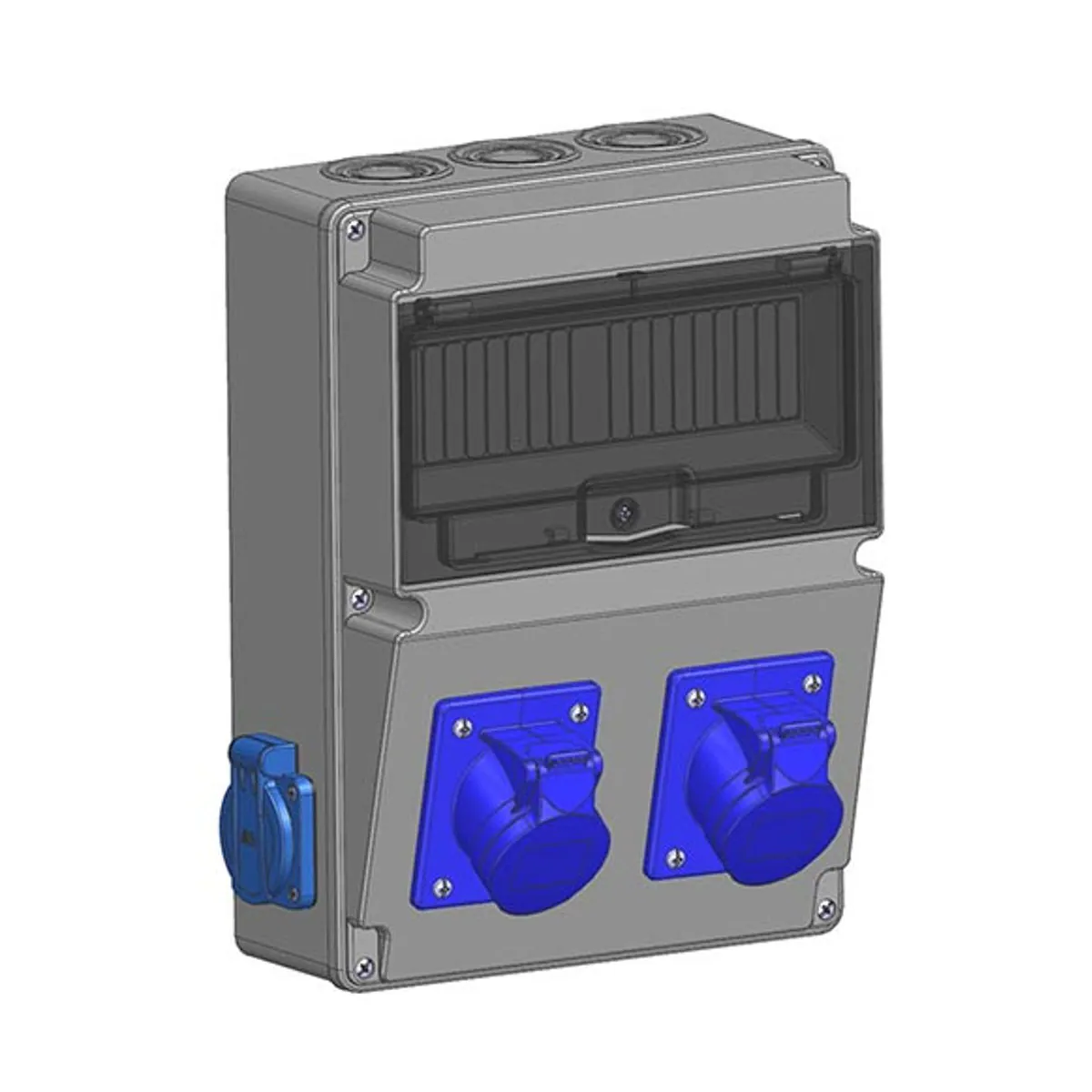Mete Enerji 70035050B001 2 adet 3x16A IP44 Eğik Makine Prizi Önde + 2 adet 1x16A IP44 Pano Prizi Yanda