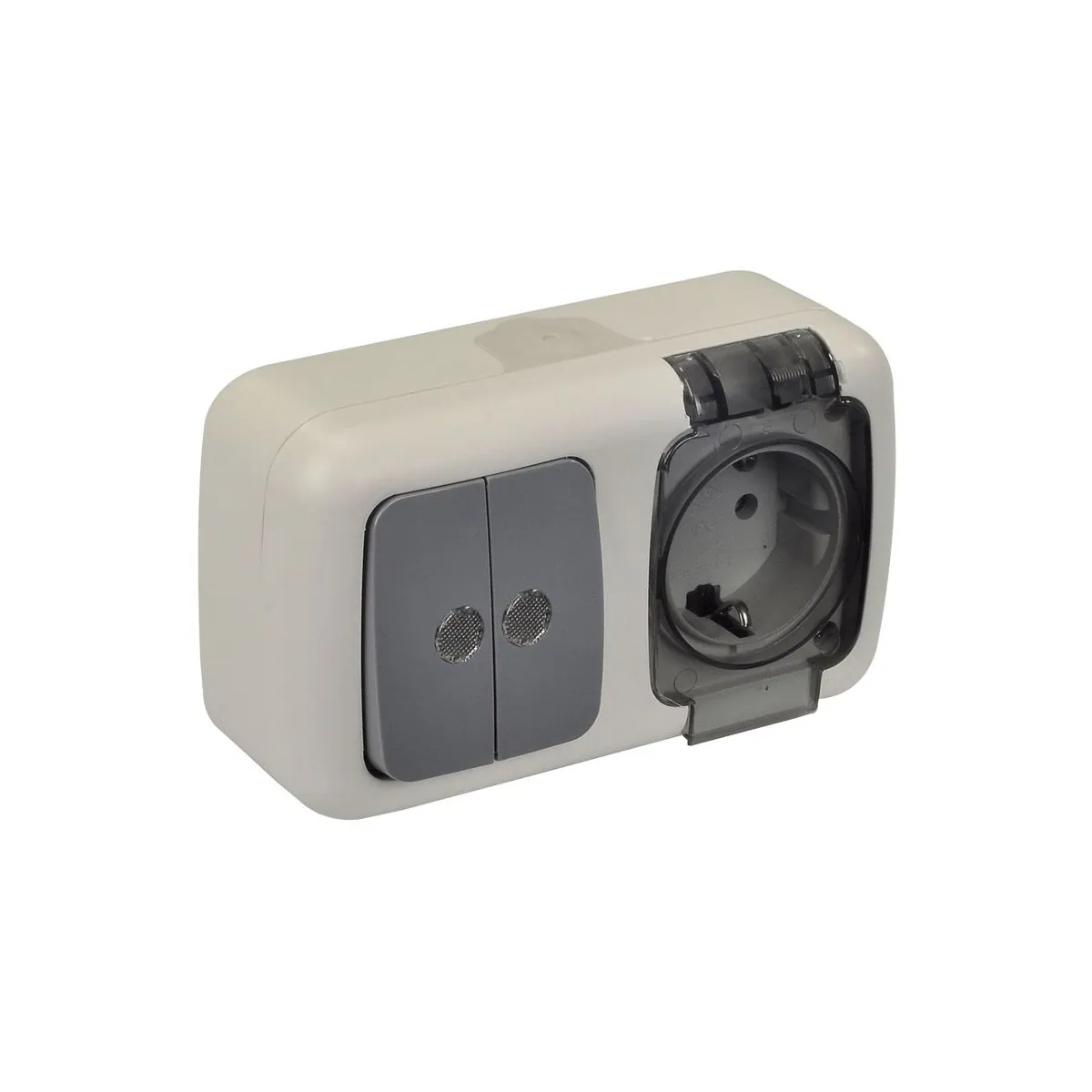 TP Elektrik 3201-121-0601 Nemli Yer Işıklı Komitatör + Kapaklı Topraklı Priz (yatay), IP 54
