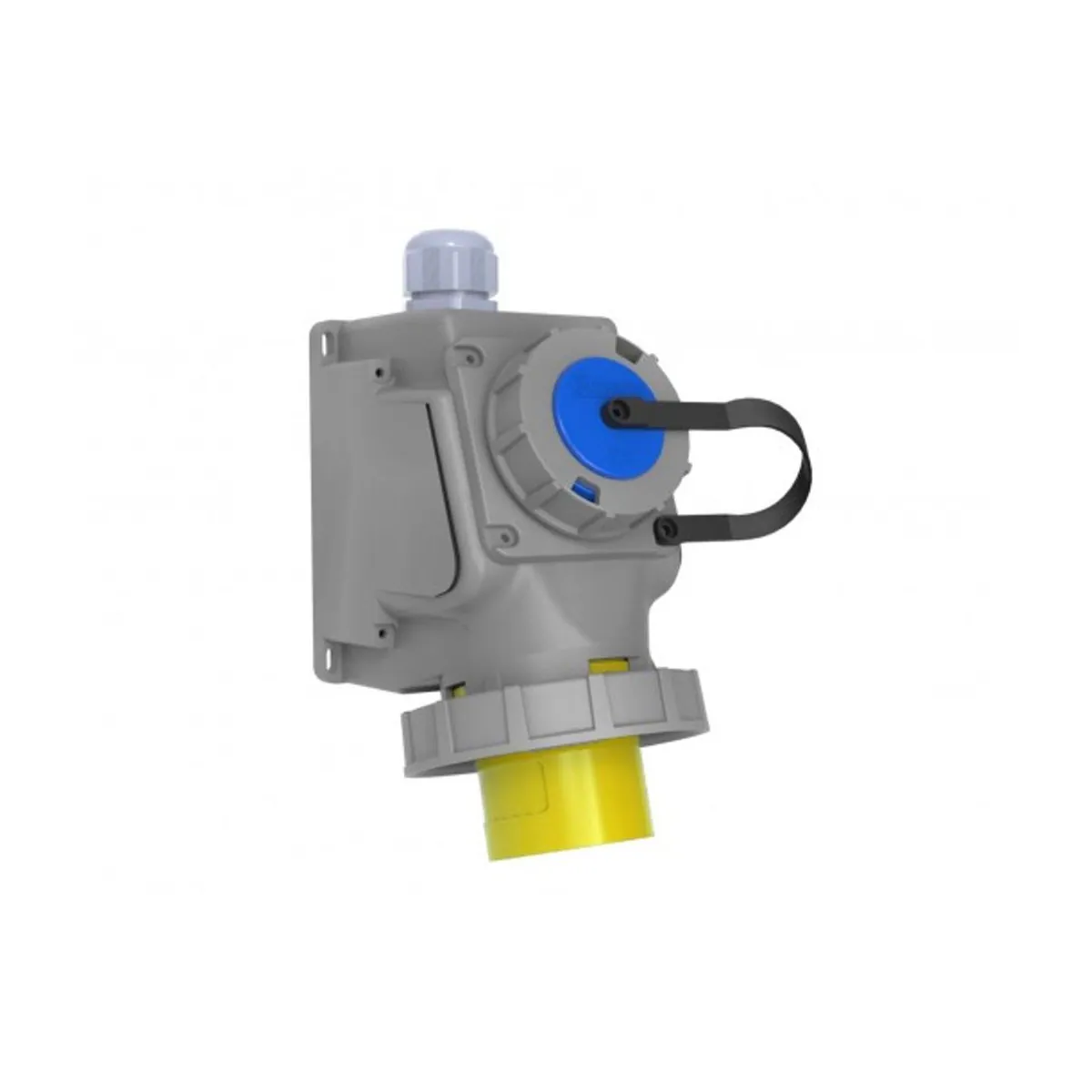 Bemis BC1-3303-7238 CEE 90° Angled Wall Plug with Machine Socket 32 A 2P+E IP67