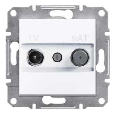 Schneider Electric EPH3470321 Asfora TV - Satellite Socket, Pass-Through, F Type, 8 dB, Double, Without Frame
