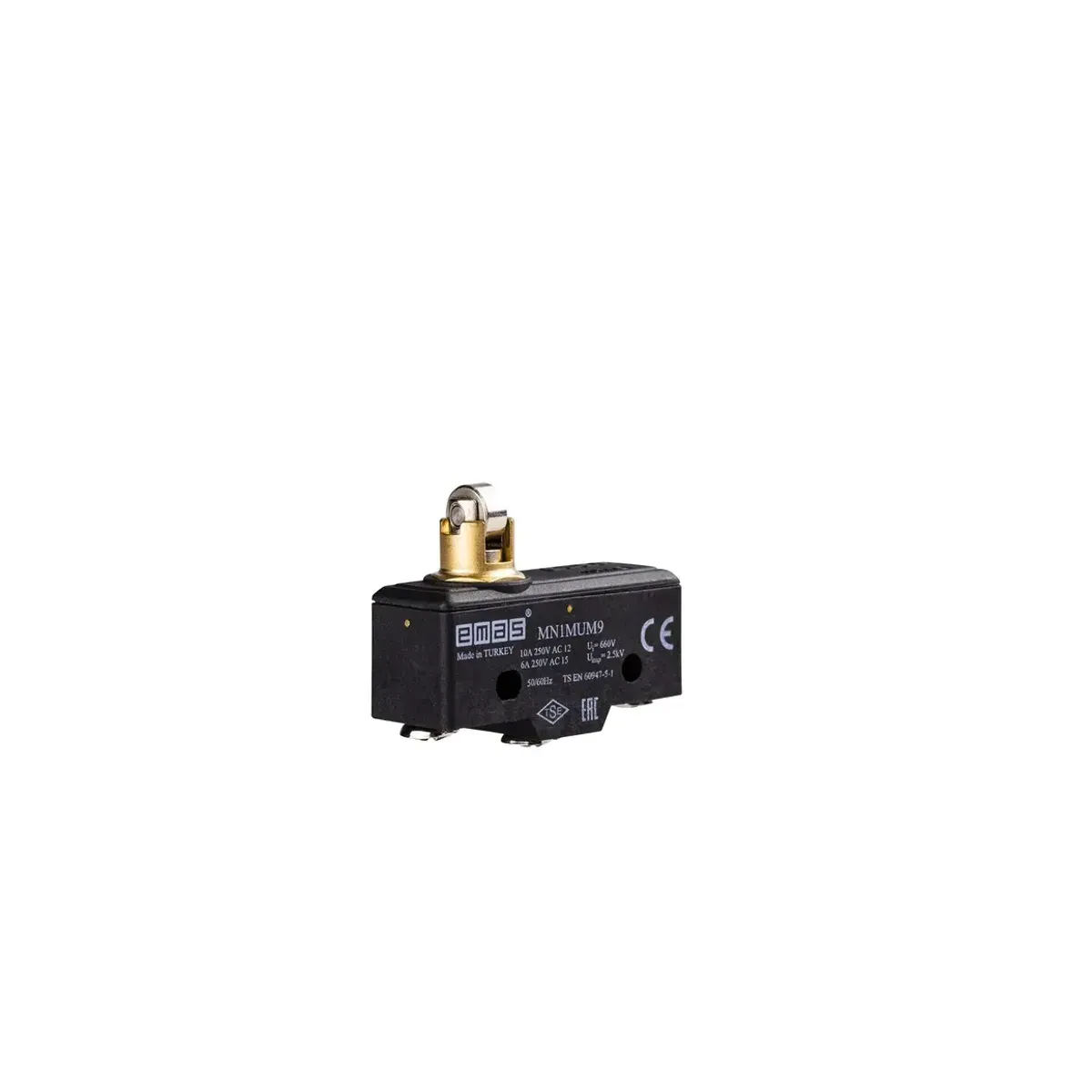 Emas Metal Makaralı Pimli 1CO MN1 Serisi Plastik Mini Switch MN1MUM9