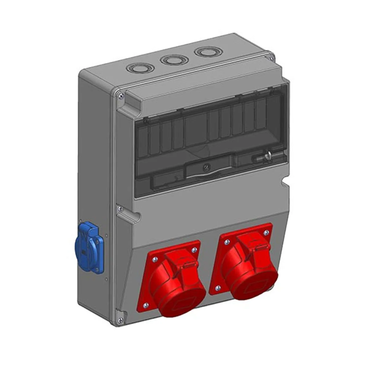 Mete Enerji 70065050B007 2 adet 4x32A IP44 Eğik Makine Prizi Önde + 2 adet 1x16A IP44 Pano Prizi Yanda