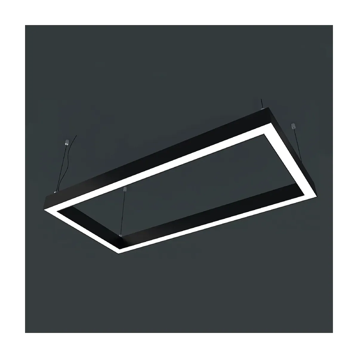 50W Rectangular Ring-Type 30x60cm 3000 K 6000lm 80x50mm Decorative Linear LED Luminaire