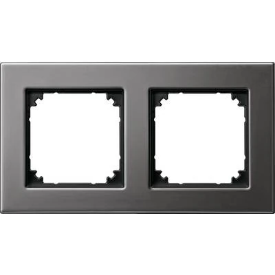 Schneider Electric 475214 Double frame, M-Elegance Glass, Rhodium gray