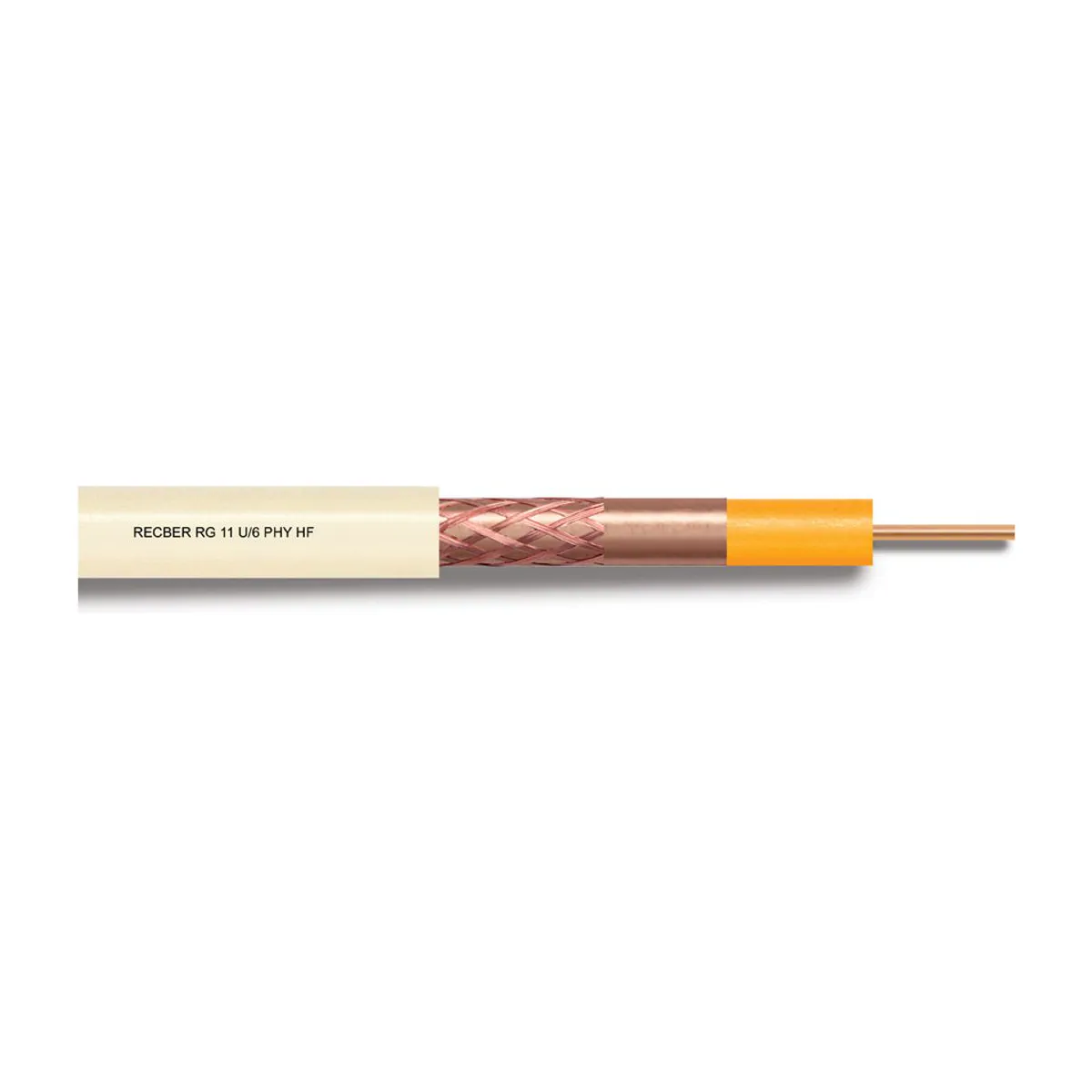 Reçber RG 11 U/6 PHY-HF Class A+ Cu/Cu Trishield Cable