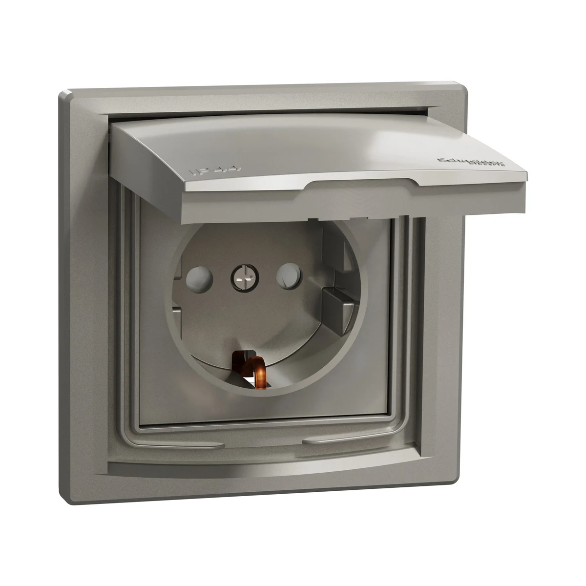 Schneider Electric EPH3100369 Asfora Grounded Socket with Cover IP44