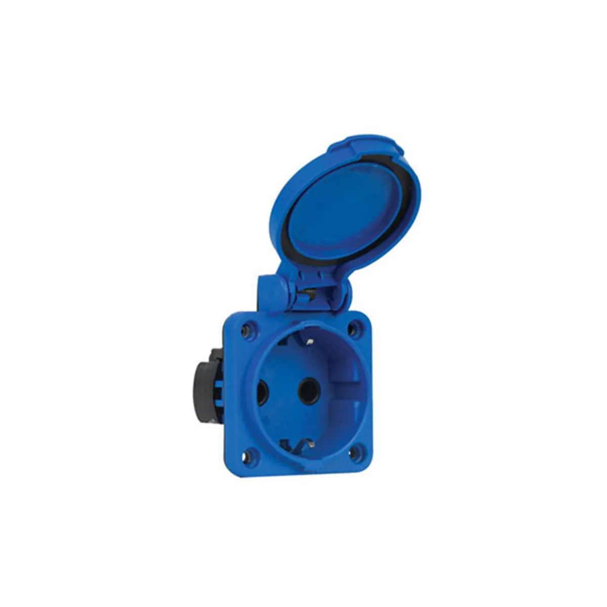 Mete Enerji 40403506 1x16A Panel Socket Spring System Gasketed Cover IP54 Blue