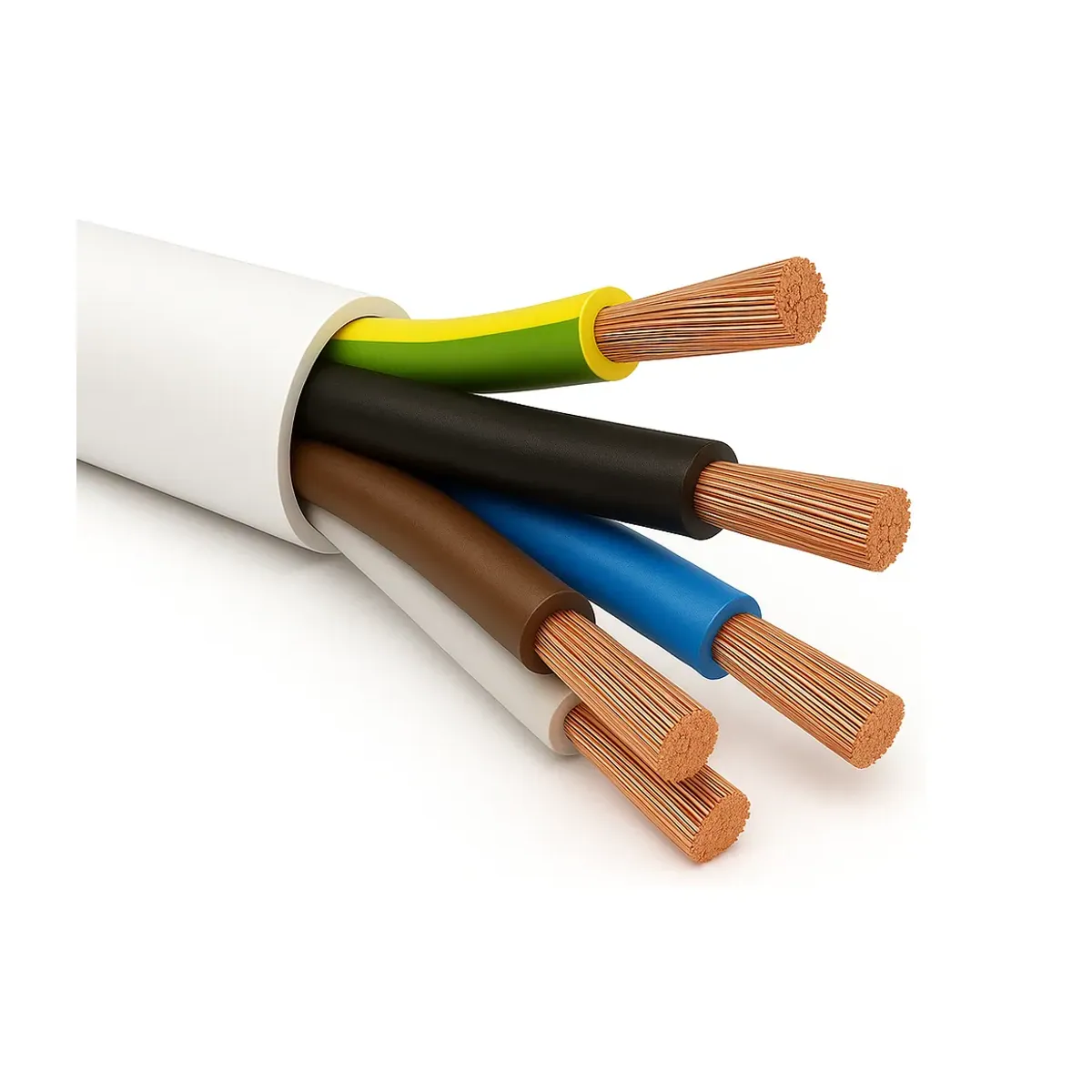 Öznur TTR 5x6 mm2 H05VV-F White Cable