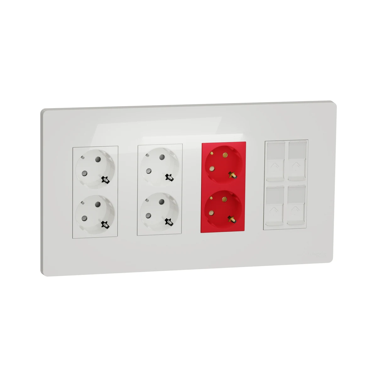 Schneider Electric NU114118 4-Column x 4-Module Workstation 4x Socket + 4xRJ45, White