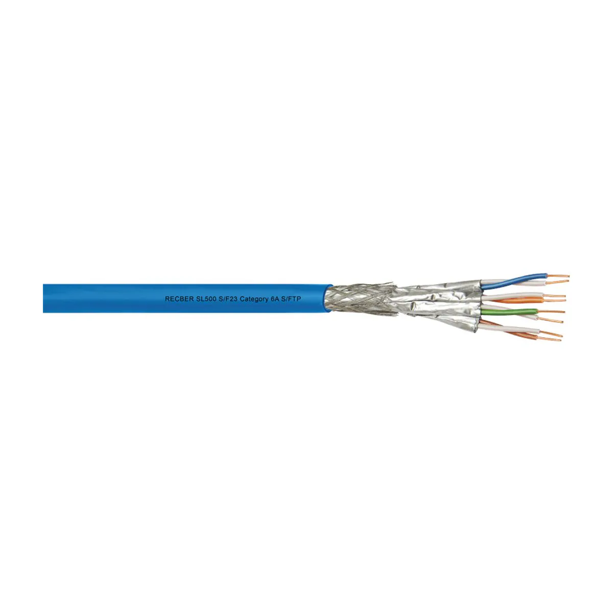 Reçber SL500 S/F23 PE Category 6A S/FTP 4x2x23AWG Kablo — üreticinin temsili aile görseli; varyant özellikleri ürünün teknik kaydına göre değerlendirilmelidir.