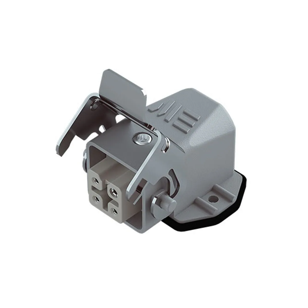 Mete Enerji 403003S 4x10A Çoklu Eğik Makine Prizi Geçişli Metal Mandallı