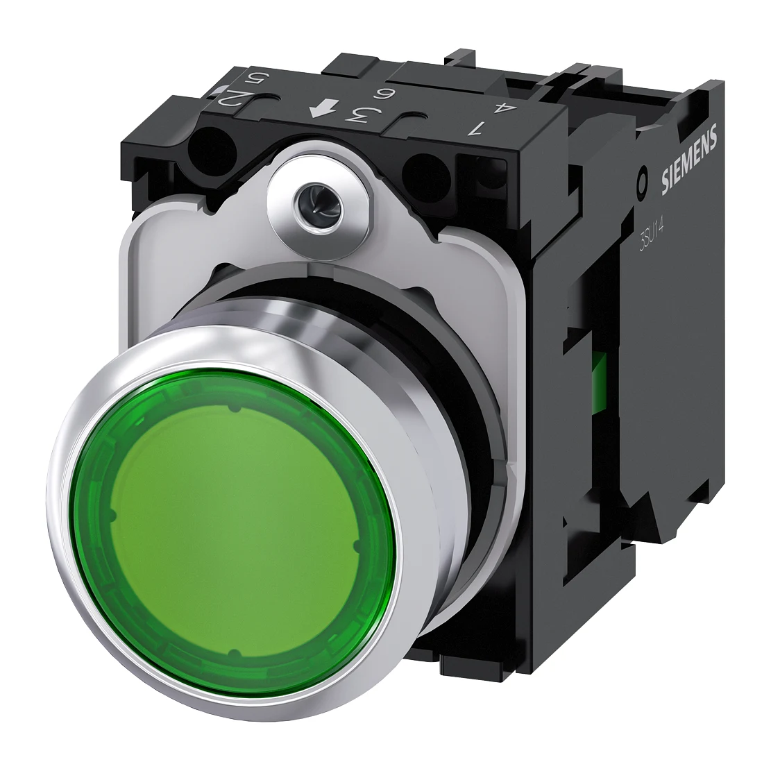 Siemens 3SU1156-0AB40-1BA0 Control Push Button Green 230 AC 1NO