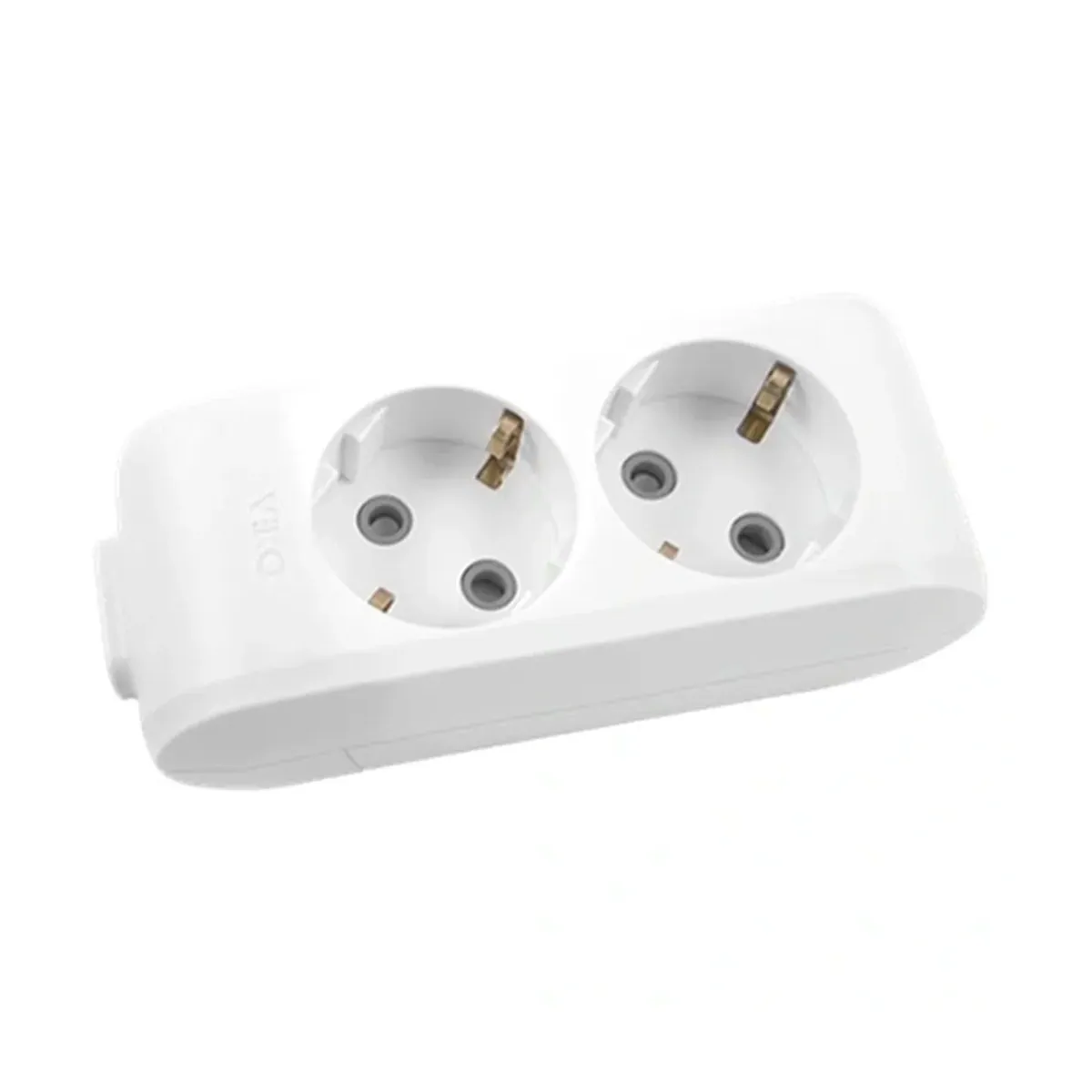 Viko White Two-Outlet Grounded Power Strip without Cable